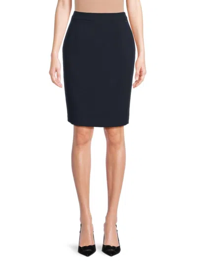 T Tahari Women's High Waist Pencil Skirt In Navy