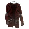 T Tahari Women's Long Aztec Cardigan In Rust