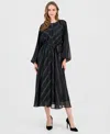 T Tahari Women's Long-sleeve Fit & Flare Dress In Black