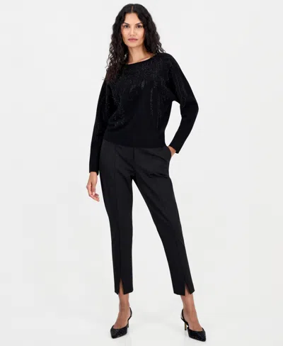 T Tahari Women's Long-sleeve Crewneck Dolman Sweater In Multi