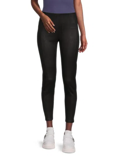 T Tahari Women's Metallic Scuba Leggings In Black