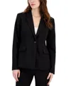T Tahari Notch Lapel Open Front Blazer In Black