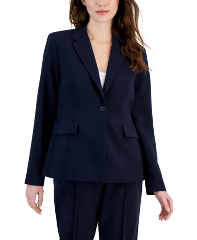 T Tahari Women's Notch-lapel One-button Blazer In Navy