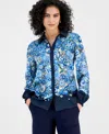 T Tahari Women's Paisley Button-front Blouse In Blue