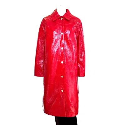 T Tahari Women's Patent Leather Coat In Red