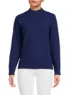 T Tahari Women's Patterned Mockneck Sweater In Blue