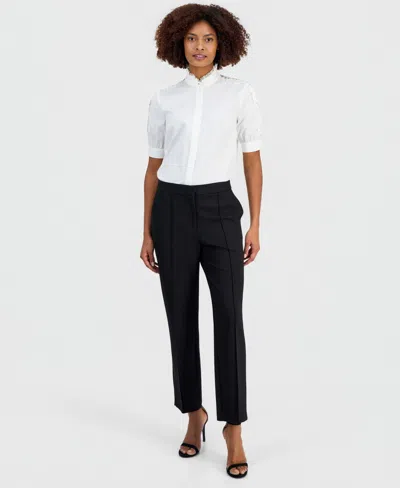 T Tahari Women's Pintucked Trousers In Black