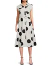 T Tahari Flare Midi Dress In White
