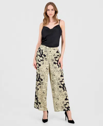 T Tahari Women's Printed Pull-on Wide-leg Pants In Multi