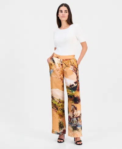 T Tahari Women's Printed Pull-on High-rise Pants In Multi