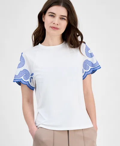 T Tahari Women's Printed Short-sleeve Top