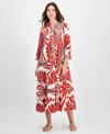 Shop T Tahari Women's Printed Tiered Shift Dress