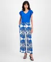 T Tahari Women's Pull-on High-rise Wide-leg Pants