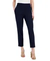 T Tahari Women's Pull-on Slim Crepe Ankle Pants In Navy