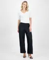 T Tahari Women's Pull-on Wide-leg Ankle Pants In Black