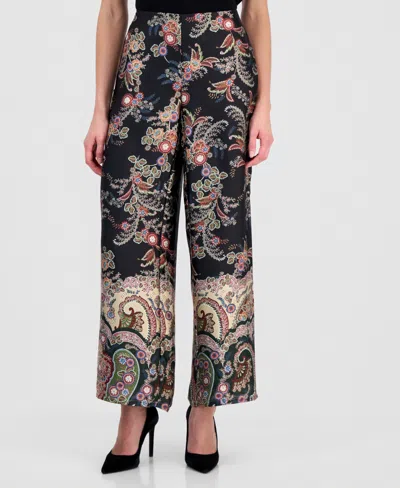 T Tahari Women's Pull-on Wide-leg Pants In Animal Print
