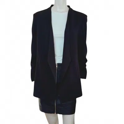 T Tahari Women's Relaxed Fit Open Front Blazer In Black In Animal Print