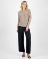 T Tahari Women's Rhinestone Boat-neck Dolman-sleeve Sweater In Satin Shimmer