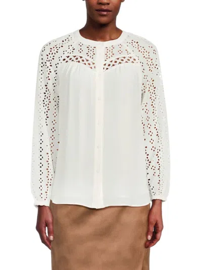 T Tahari Women's Schiffli Shirt In Black