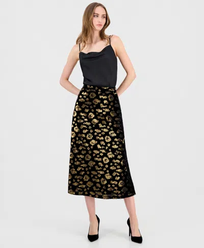 T Tahari Women's Sequin A-line Midi Skirt