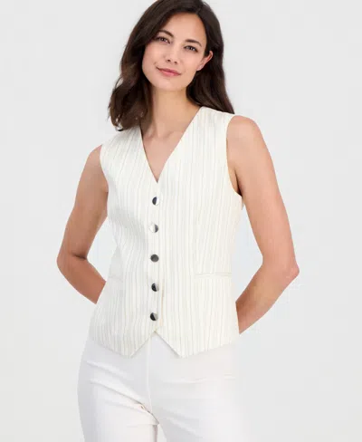 T Tahari Women's Sleeveless Button-front Vest In Multi