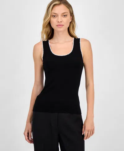 T Tahari Women's Sleeveless Scoop-neck Knit Top