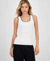 T Tahari Women's Sleeveless Scoop-neck Knit Top In Black