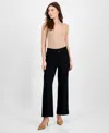 T Tahari Women's Solid-color Twill Crepe Wide-leg Pants In Black