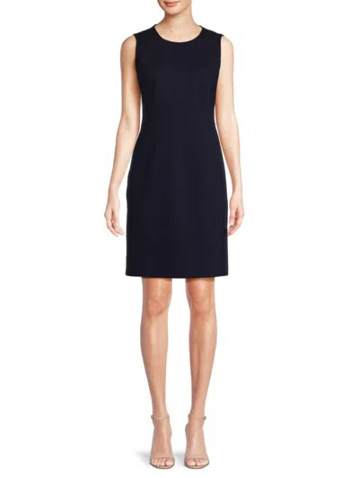 T Tahari Women's Solid Sheath Dress In Navy