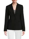 T Tahari Women's Solid Single Button Blazer In Black