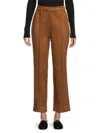 T Tahari Women's Straight-leg Faux Suede Pants In Burgundy