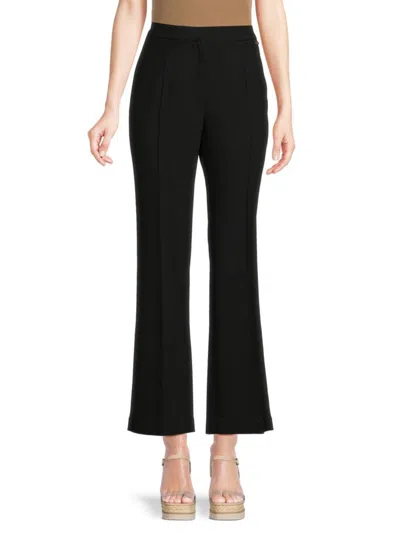 T Tahari Women's Wide Leg Pintuck Trousers In Black