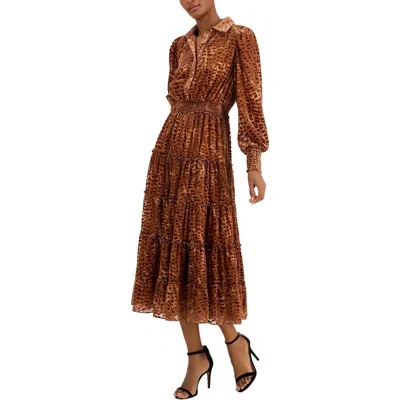 T Tahari Womens Burnout Velvet Shirtdress In Multi
