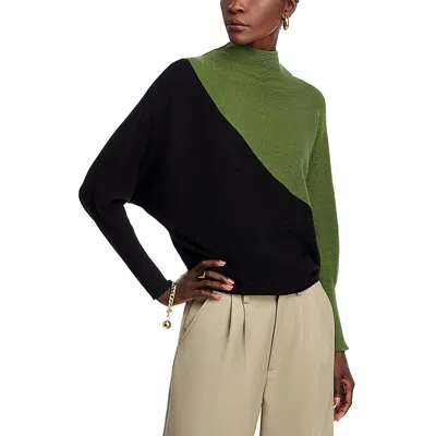 T Tahari Womens Colorblock Polyester Pullover Sweater In Green