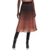 T Tahari Womens Ombre Metallic Midi Skirt In Multi