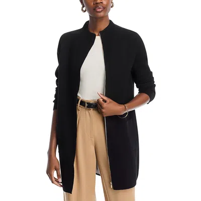 T Tahari Womens Pocket Viscose Long Coat In Black/medium