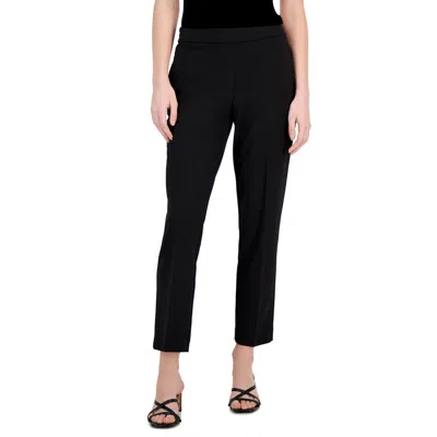 T Tahari Women's Pull-on Slim Crepe Ankle Pants In Black