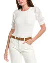 T Tahari Woven Blouse In White