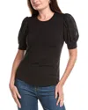 T Tahari Woven Top In Black