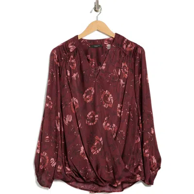T TAHARI T TAHARI WRAP PATTERNED BLOUSE