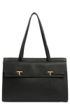 T Tahari Zip Top Work Tote In Black