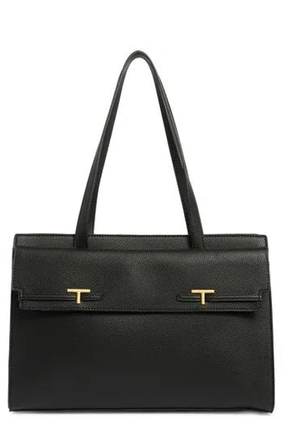 T Tahari Zip Top Work Tote In Black