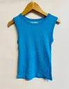 T2LOVE FITTED CREW TOP TANK IN BLUE