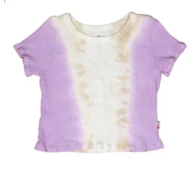 T2love Kids' Girl's Hazel Tie Dye Short Sleeve Crop Top In Violet In Purple