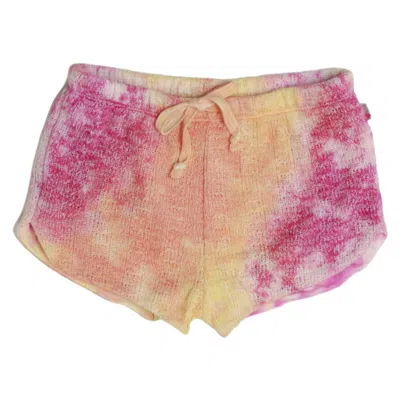 T2love Kids' Girl's Tie Dye Crochet Shorts In Purple/yellow In Multi