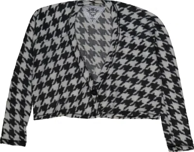 T2love Kids' Girls Houndstooth Cardigan In Black & White In Multi