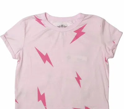 T2love Kids' Short Sleeve Roll Sleeve Top In Pink