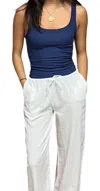 T2love Raw Edge Tank In Navy In Blue