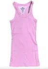 T2love Raw Edge Tank In Pink In Pink