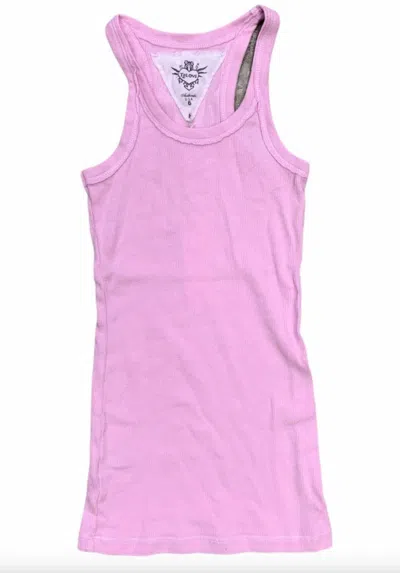 T2love Raw Edge Tank In Pink